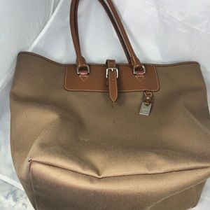 Dooney & Bourke canvas tote with leather handles